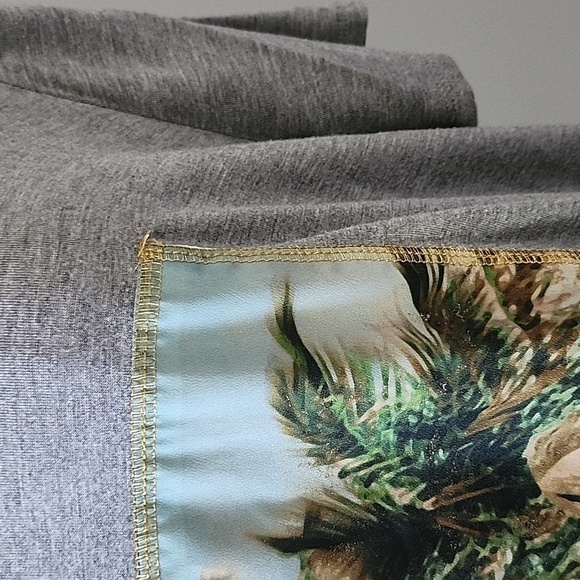 Cato Gray Short Sleeve Tee with Palm Tree and Beach graphics - Picture 7 of 12